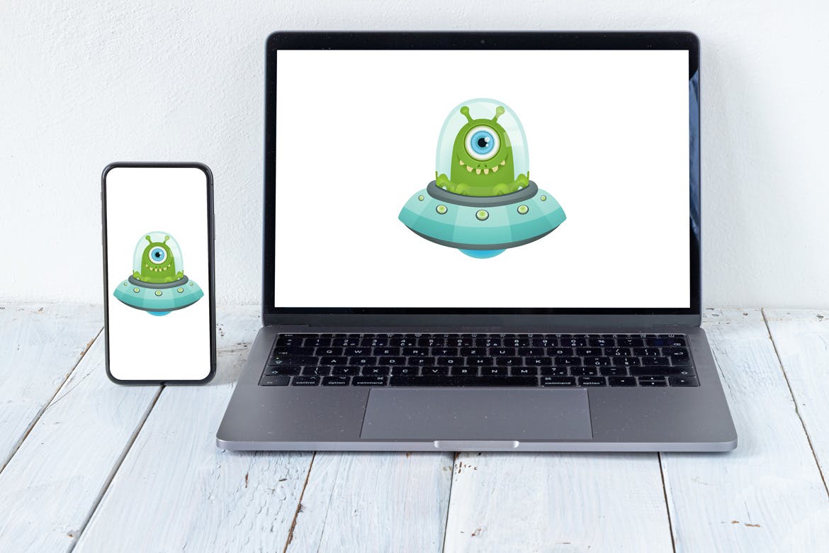 旧木桌上的Macbook&iPhone样机模板v1 Spojeeto Device Mock-ups vol.1插图(10)