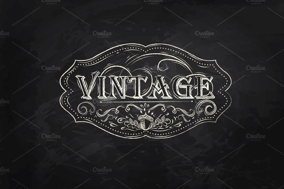 粉笔手绘陈酿啤酒插画元素 Vintage Beer Elements插图(5)