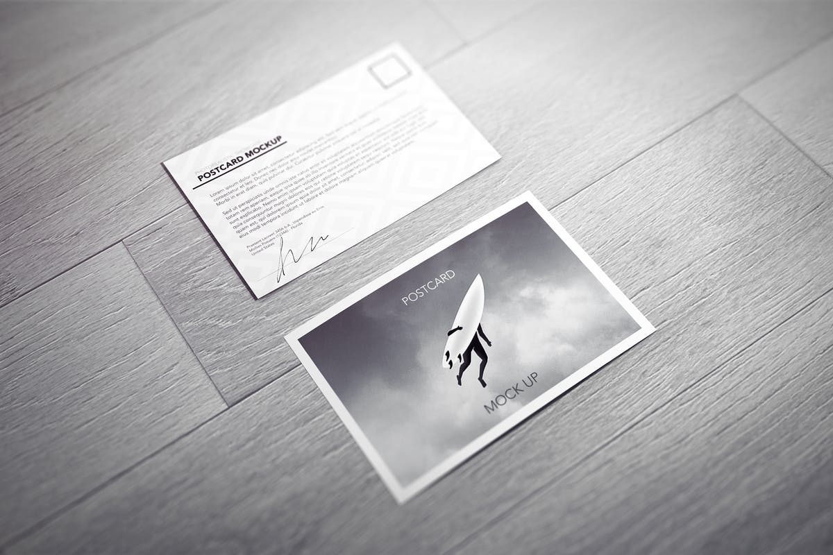 简约的明信片/邀请函/传单样机 Postcard / Invitation / Flyer Mock-up插图