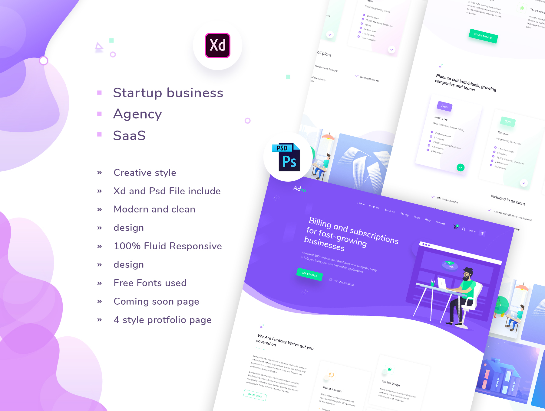 素材库下午茶：有创意的网页模板UI KITS下载[PSD,XD]插图(4)