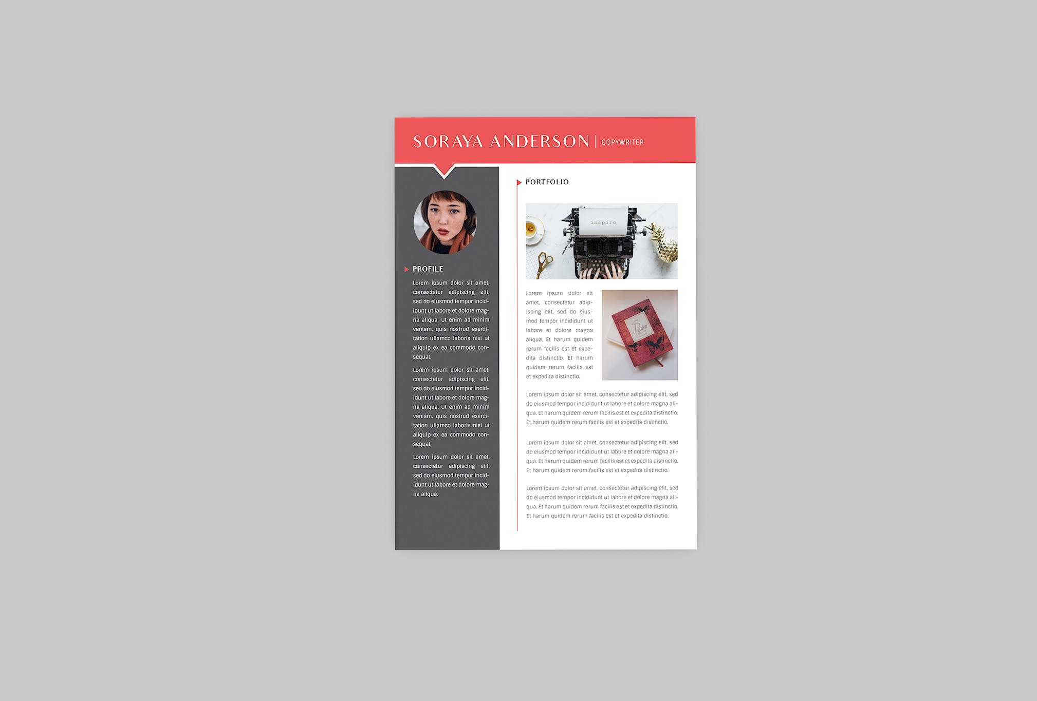 文字编辑职位素材库精选简历模板 CopyWriter Resume Designer插图(3)