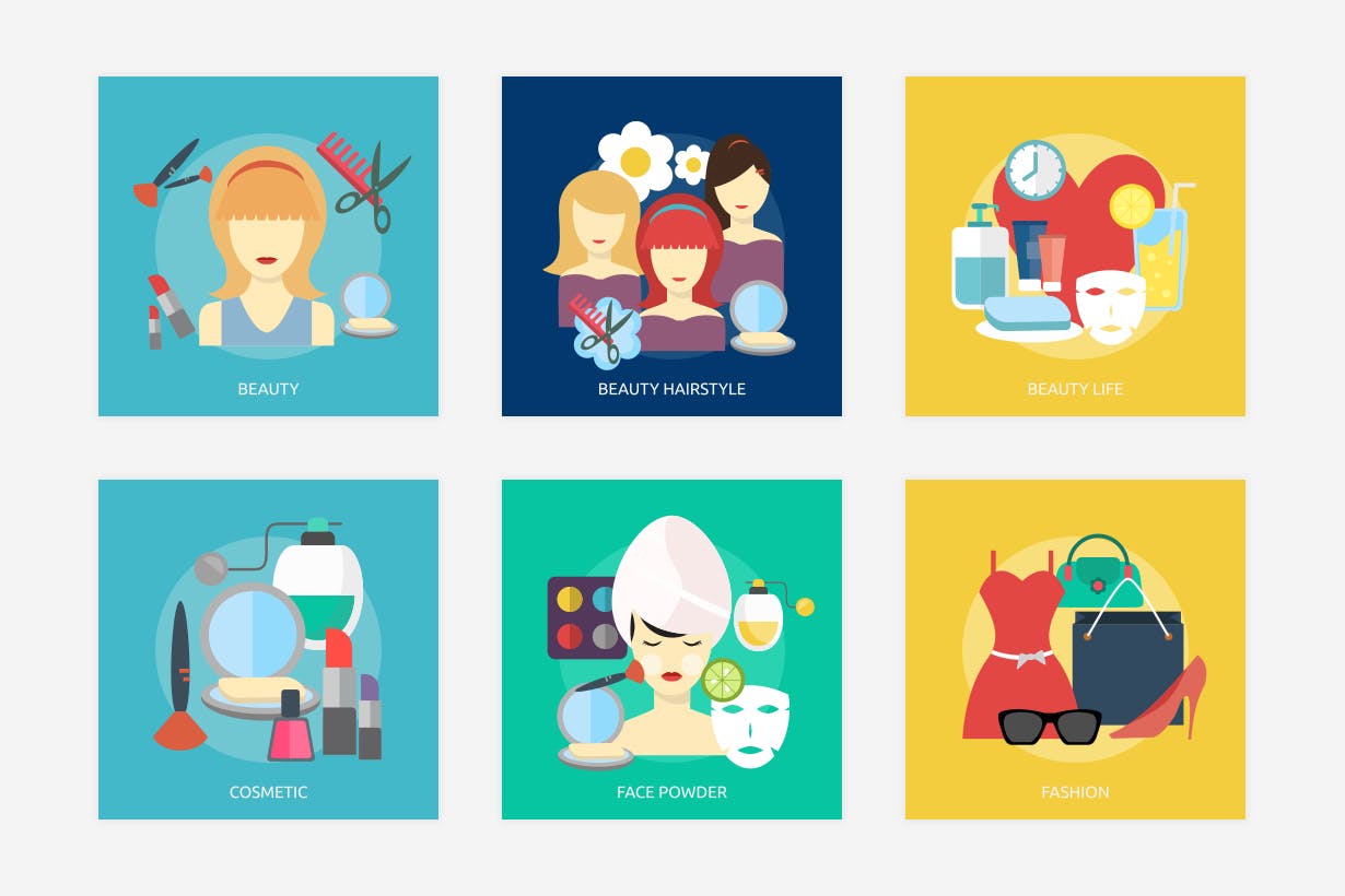 25个美容&时尚主题矢量插画素材库精选设计素材 Beauty and Fashion Vector Illustration插图(1)