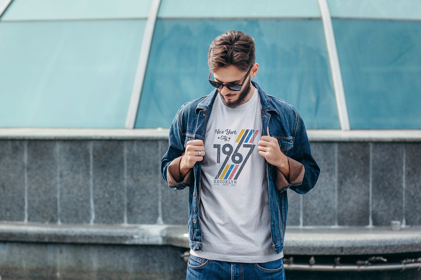 男士T恤服装设计模特上身效果图样机合集v05 T-Shirt Mockup Collection 05插图(3)