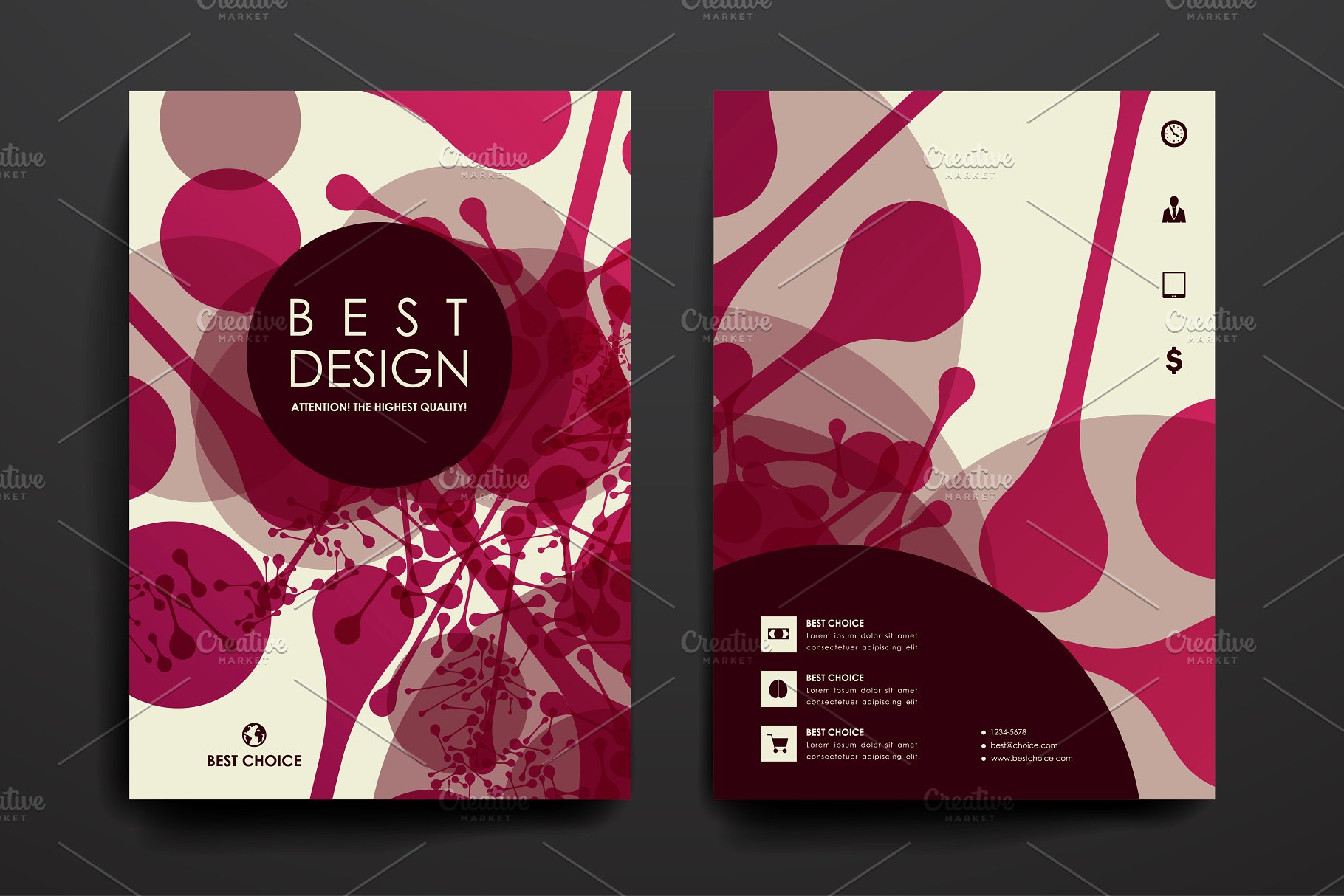 抽象图形背景小册子模板 Abstract brochures插图(2)