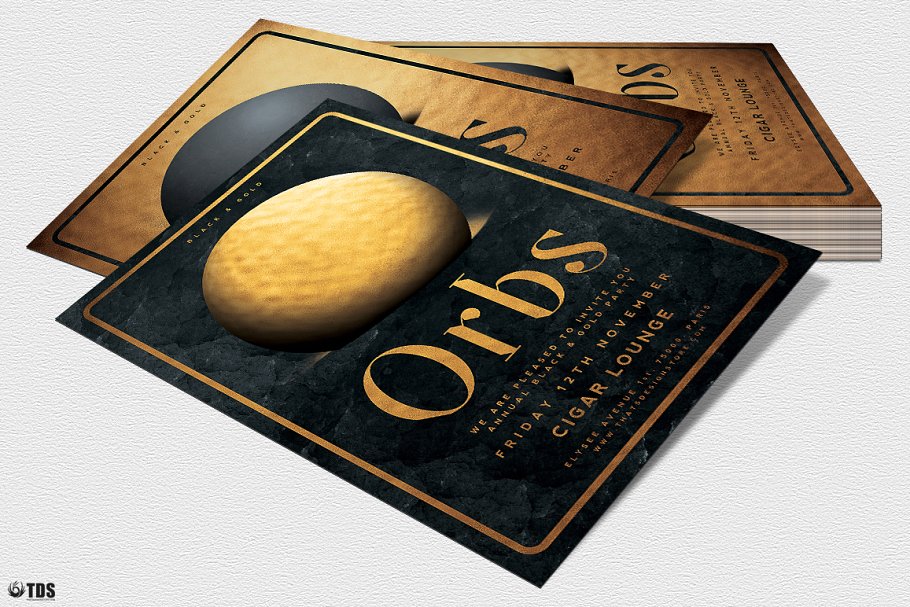 极简主义黑金风格传单PSD模板v10 Minimal Black Gold Flyer PSD V10插图(3)