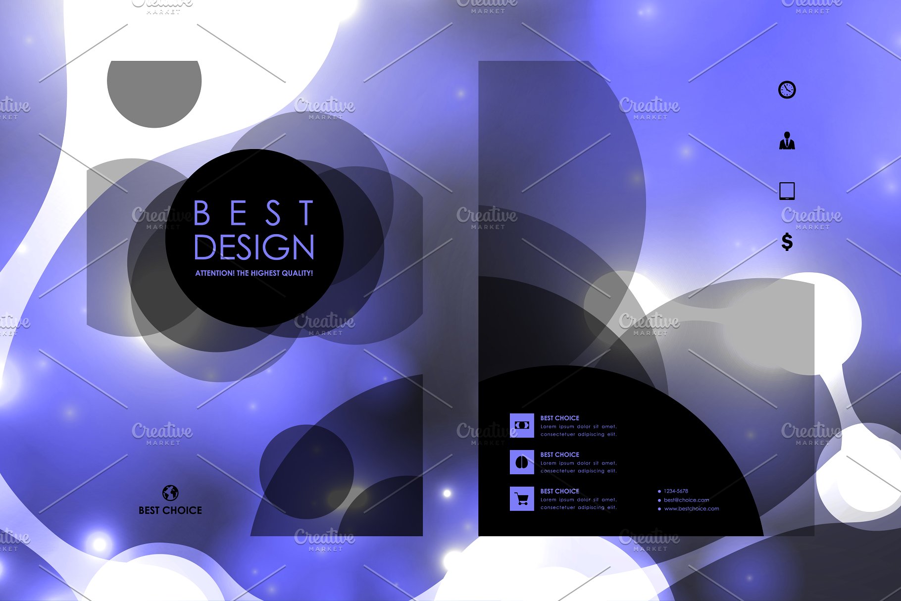 荧光DNA链条抽象图形画册模板 Set of Beautiful Brochures插图(10)