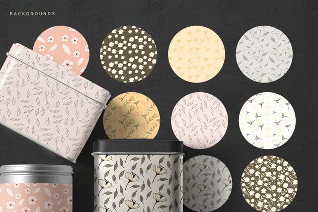 手绘花卉剪贴画图案纹理 Hand Made Flowers插图(1)