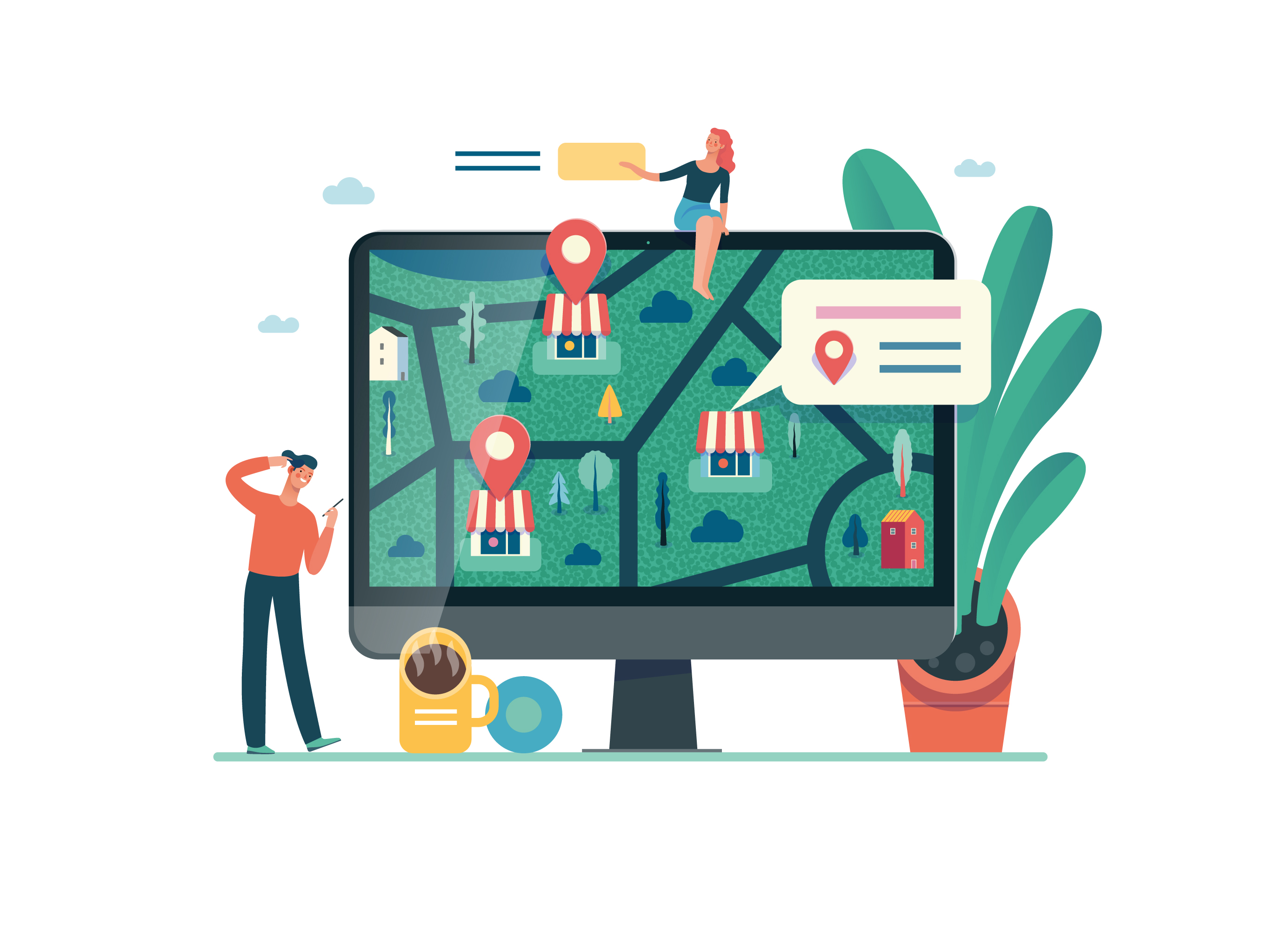 互联网多种商业业务概念扁平化插画下载[Ai]插图(23)