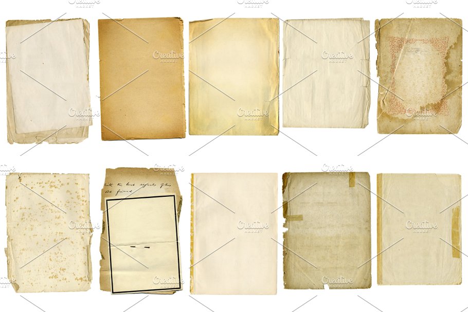 复古怀旧旧报纸背景纹理 Antique Paper Textures插图(1)