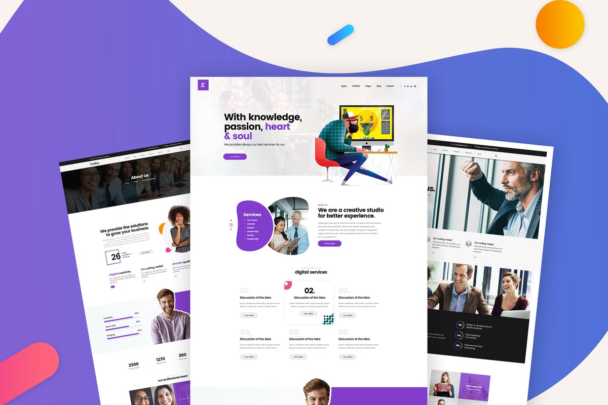 多用途商务/经理人/代理网站PSD模板 Multipurpose Business, Portfolio, Agencies Website插图
