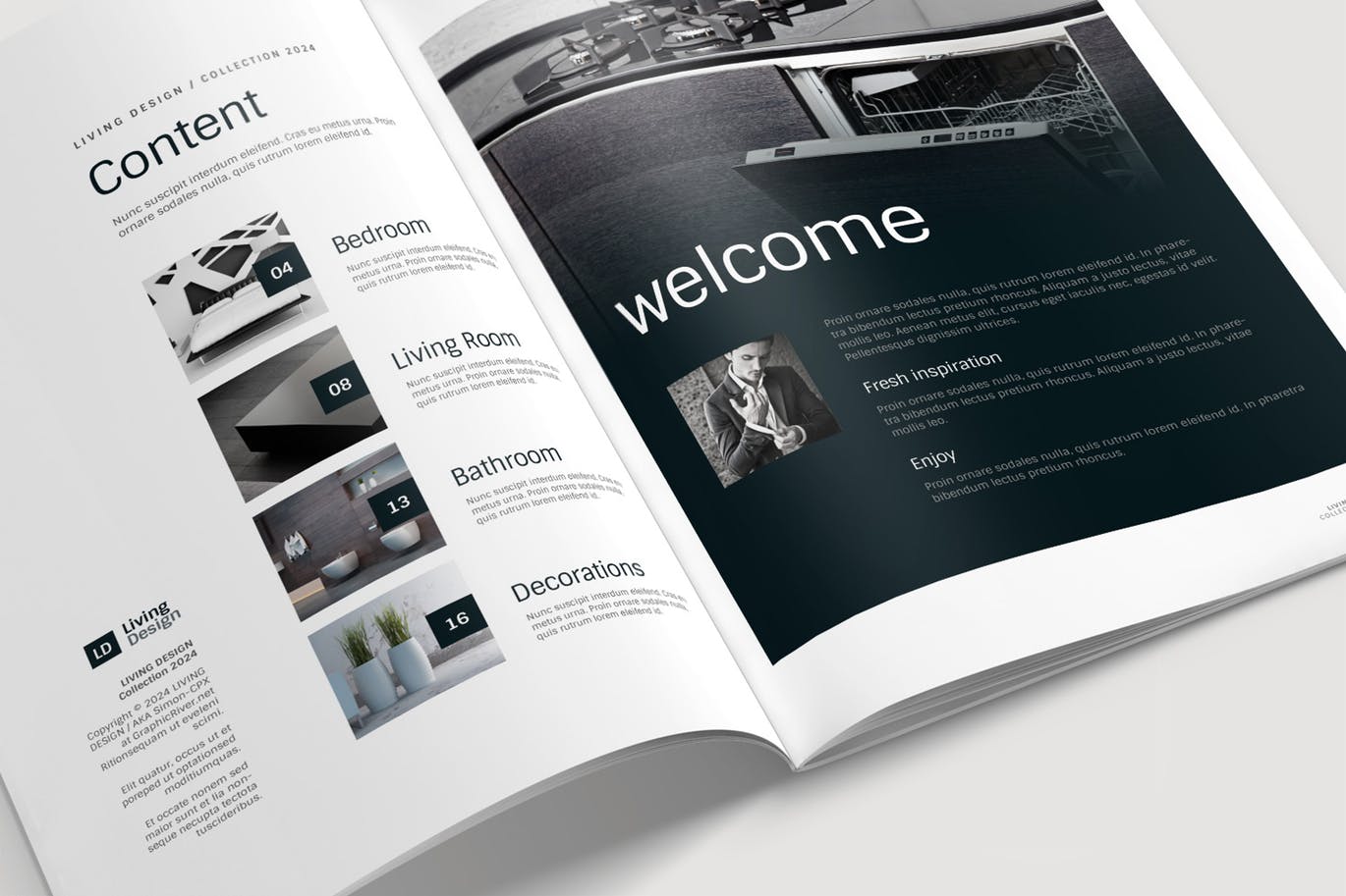 生活家居品牌产品目录/画册设计模板 Living Design – Product Catalog Template插图(1)