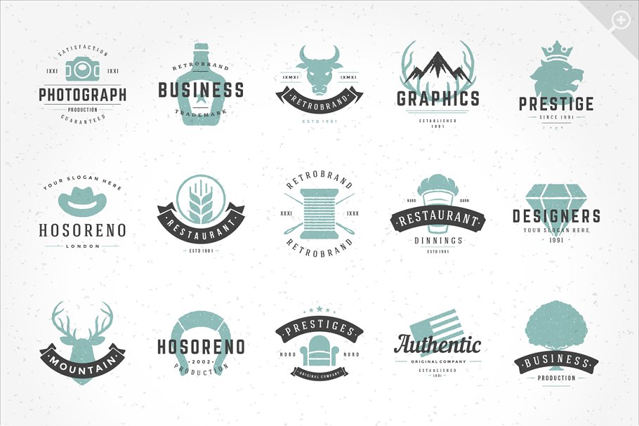 20个手绘复古Logo模板  20 hand drawn logos插图(1)