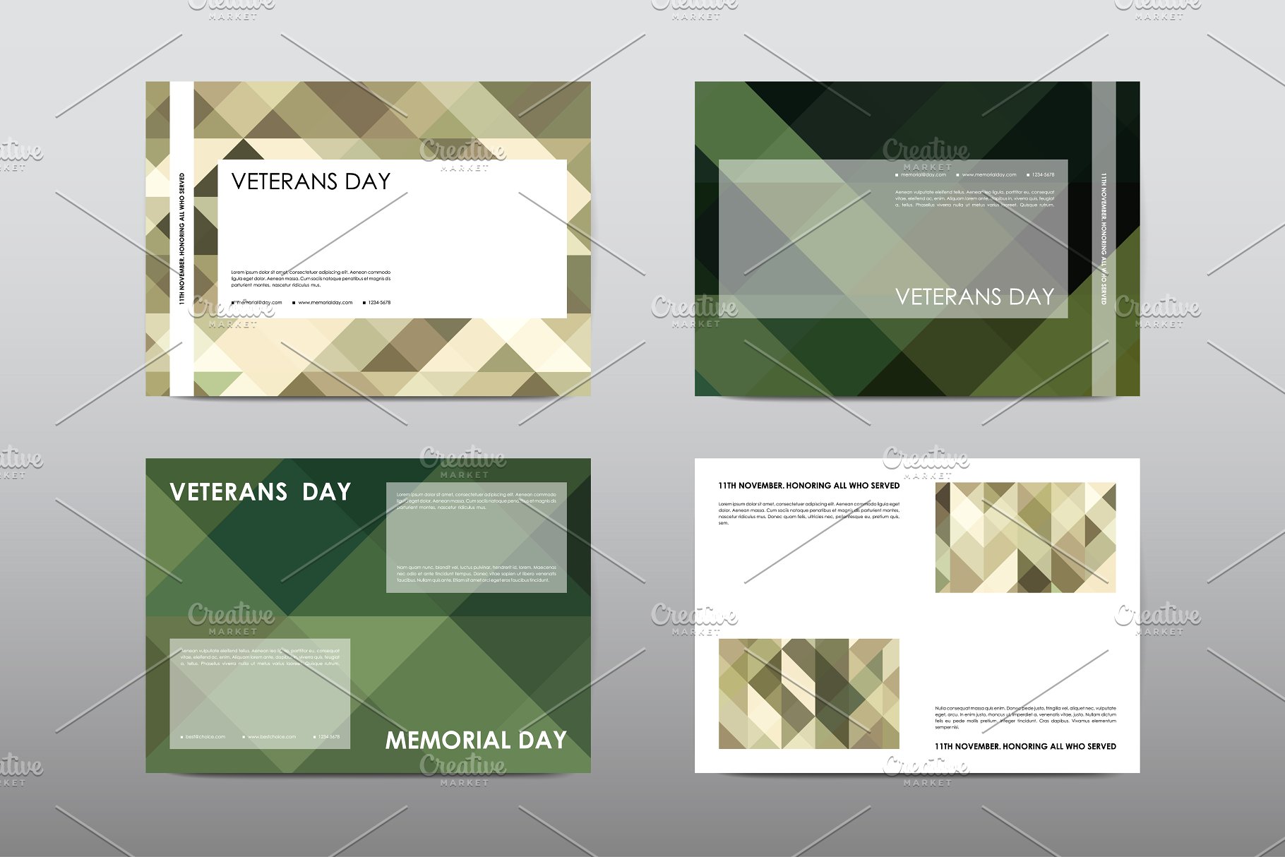 40+老兵节军人宣传小册模板 Veteran’s Day Brochures Bundle插图(35)