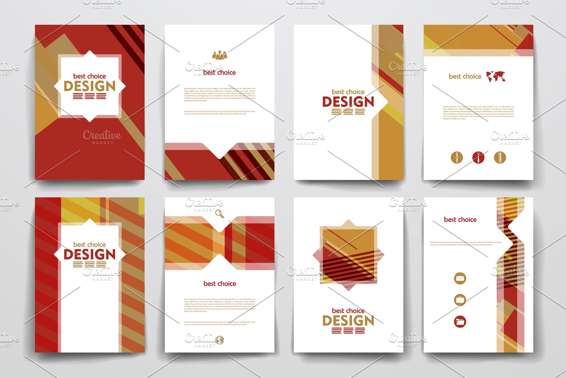 抽象图形背景小册子模板 Set of Beautiful Brochures插图(5)