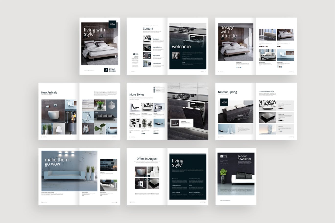 生活家居品牌产品目录/画册设计模板 Living Design – Product Catalog Template插图(9)