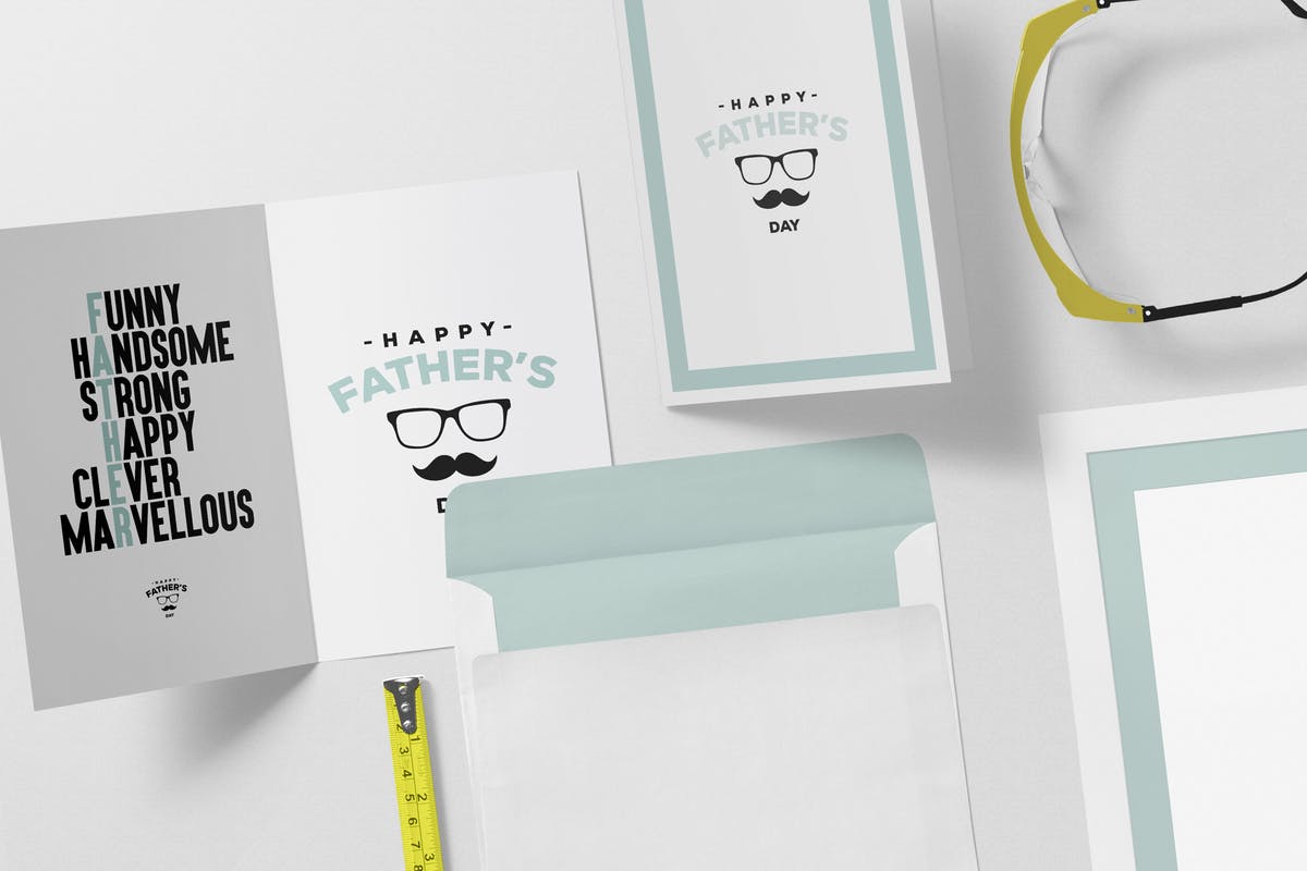 极简主义的贺卡/请帖/信封样机套装 Greeting Card Mockup Scenes插图