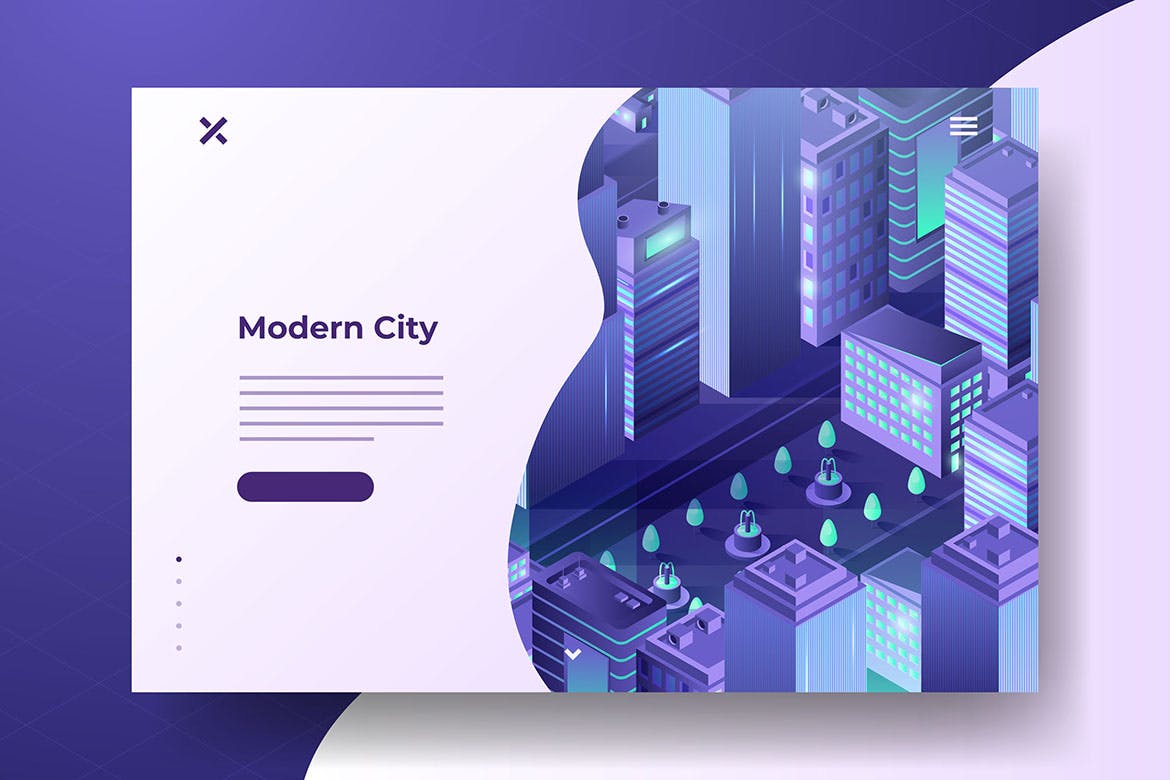 现代智能城市主题等距矢量插画 Isometric City Illustrations插图(5)