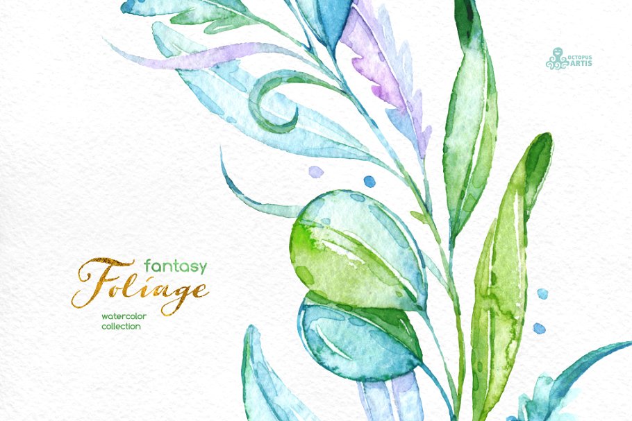 梦幻花卉插画素材 Fantasy Foliage. Floral collection插图(5)