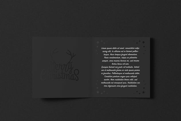 正方形铝箔冲压贺卡样机 Square Greeting Card Mock-Up with Foil Stamping插图(4)