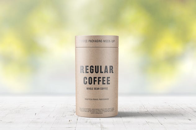茶叶/咖啡豆纸筒外观包装样机模板 Paper Tube Coffee Package Mock Up插图(6)