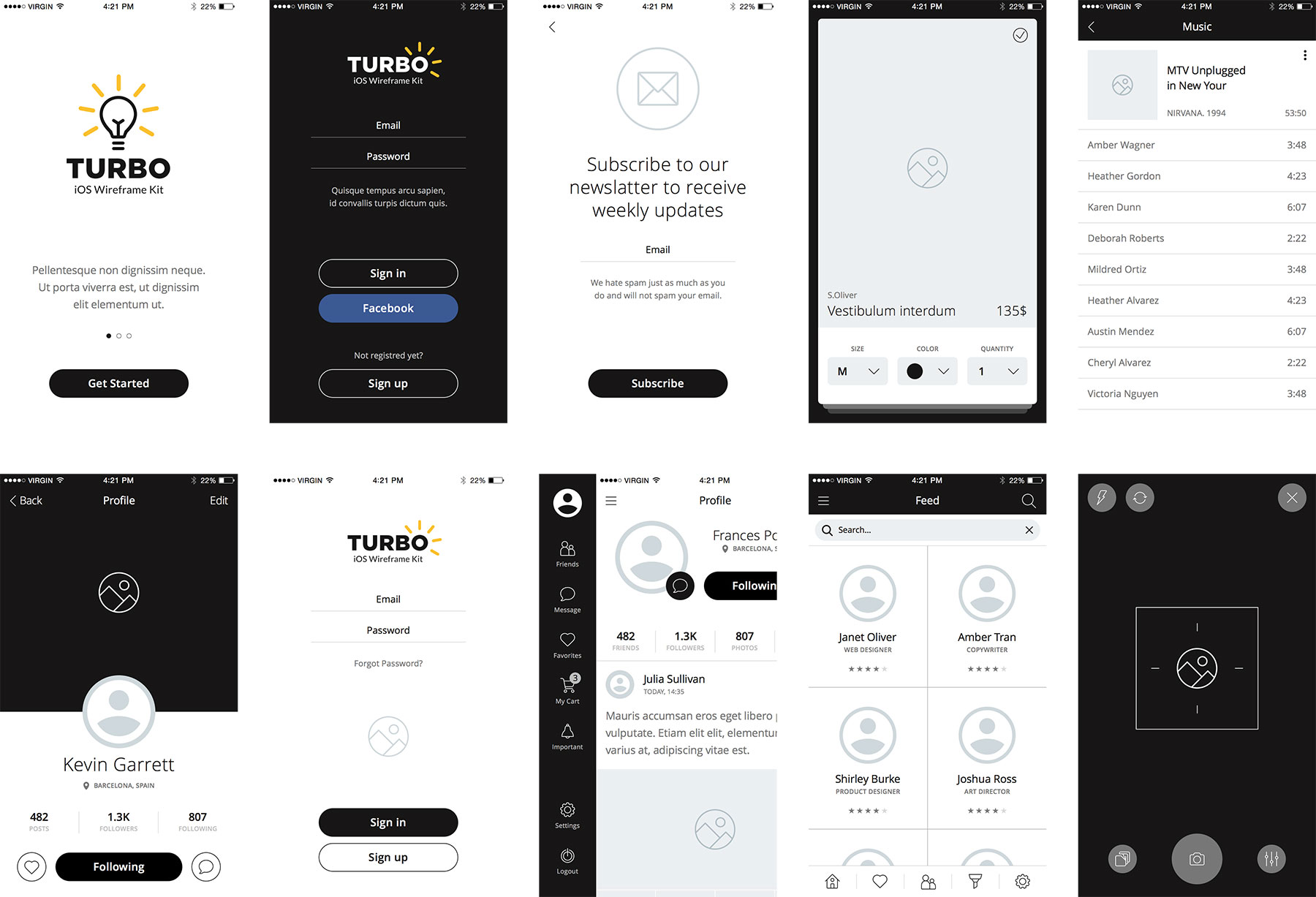 Turbo iOS Wireframe