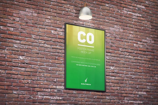 优雅海报画框样机模板 C0 Elegant Poster Frame Mock-Ups插图(2)