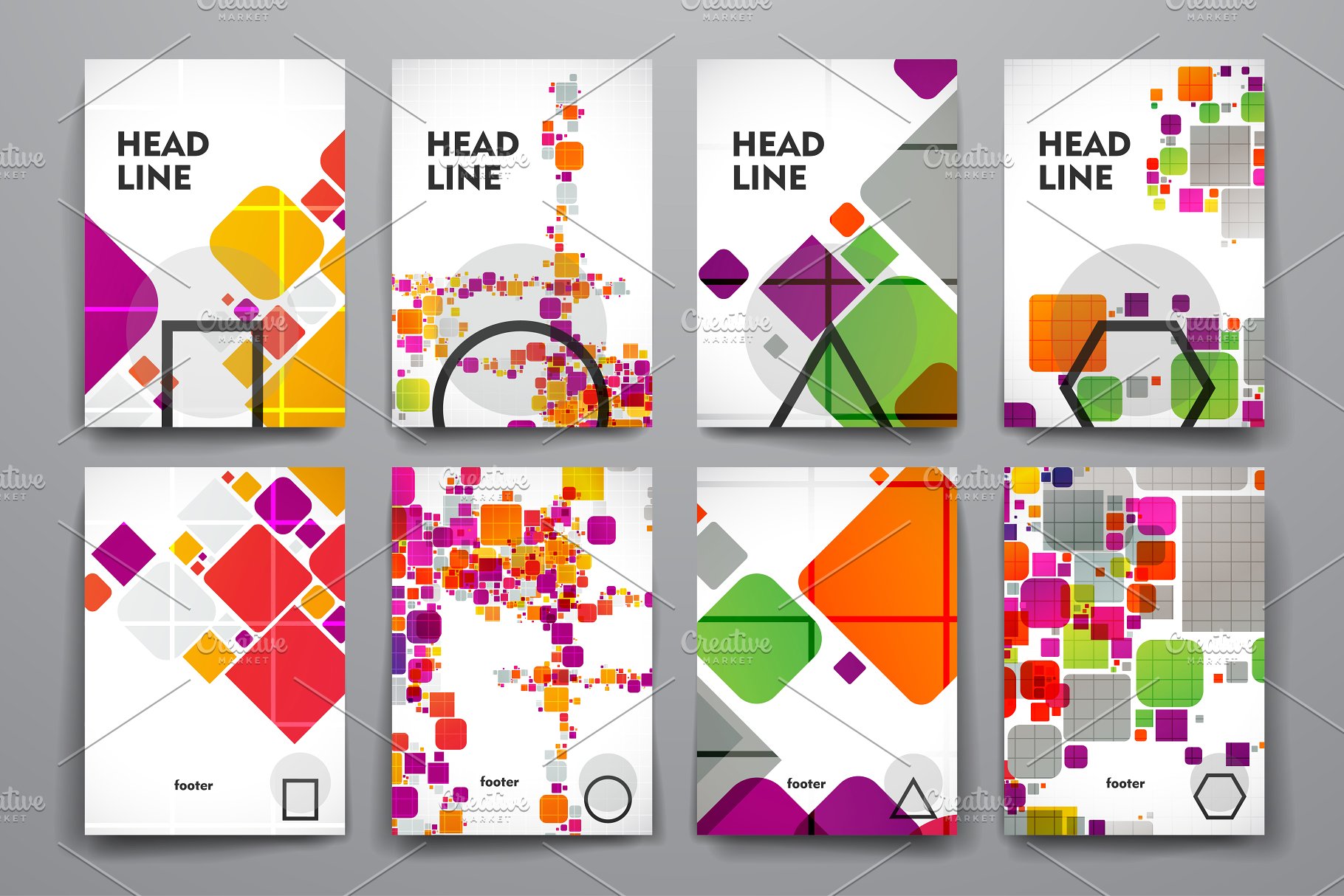 37款格子抽象图形背景小册子模板 37 Abstract Brochures插图(1)