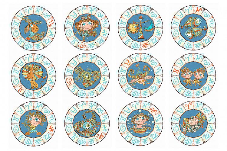 创意可爱风格十二星座插画合集插图(9)