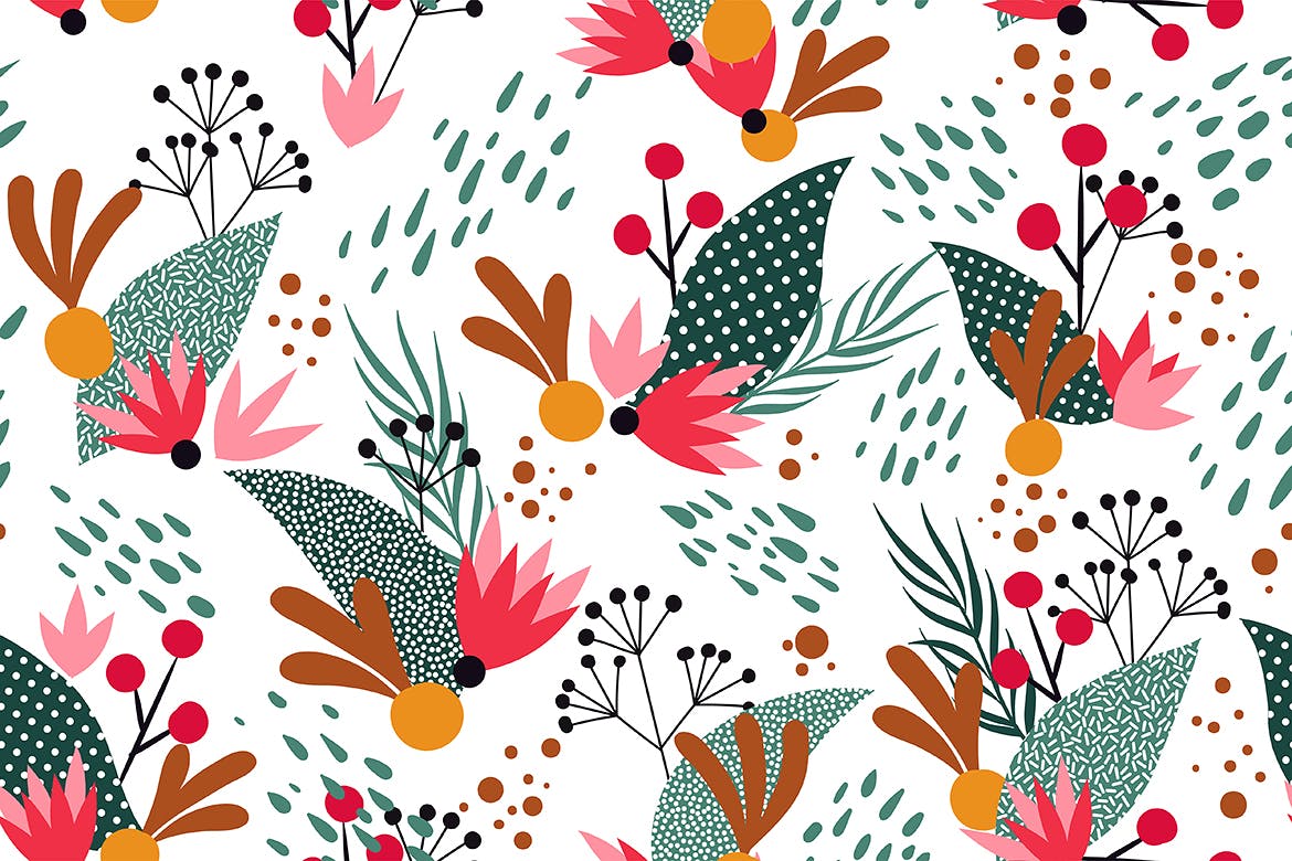 时尚新孟菲斯风格的无缝背景纹理底纹插图(6)