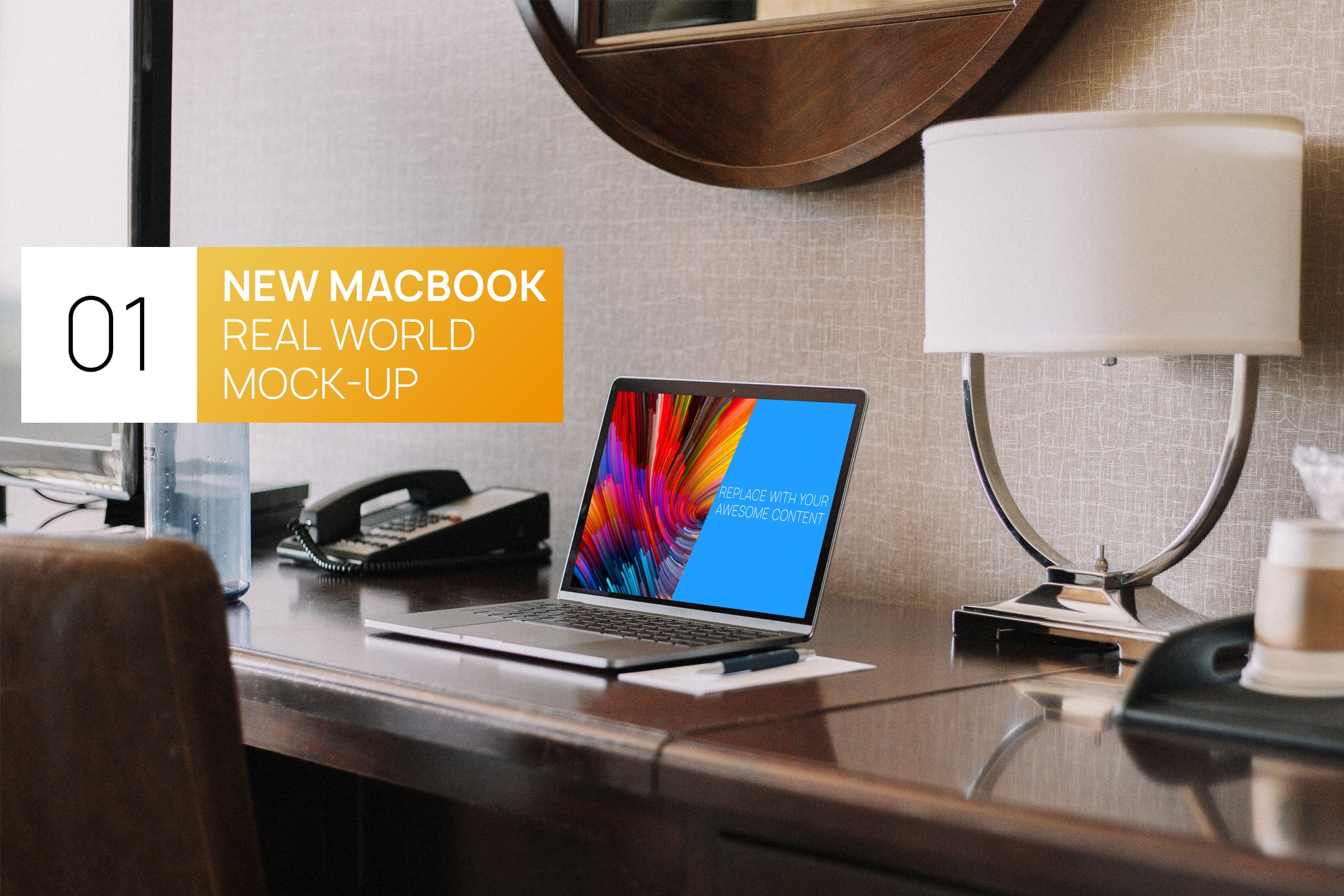 居家卧室桌面场景13寸MacBook电脑素材库精选样机 New Macbook 13 Interior Real World Photo Mock-up插图