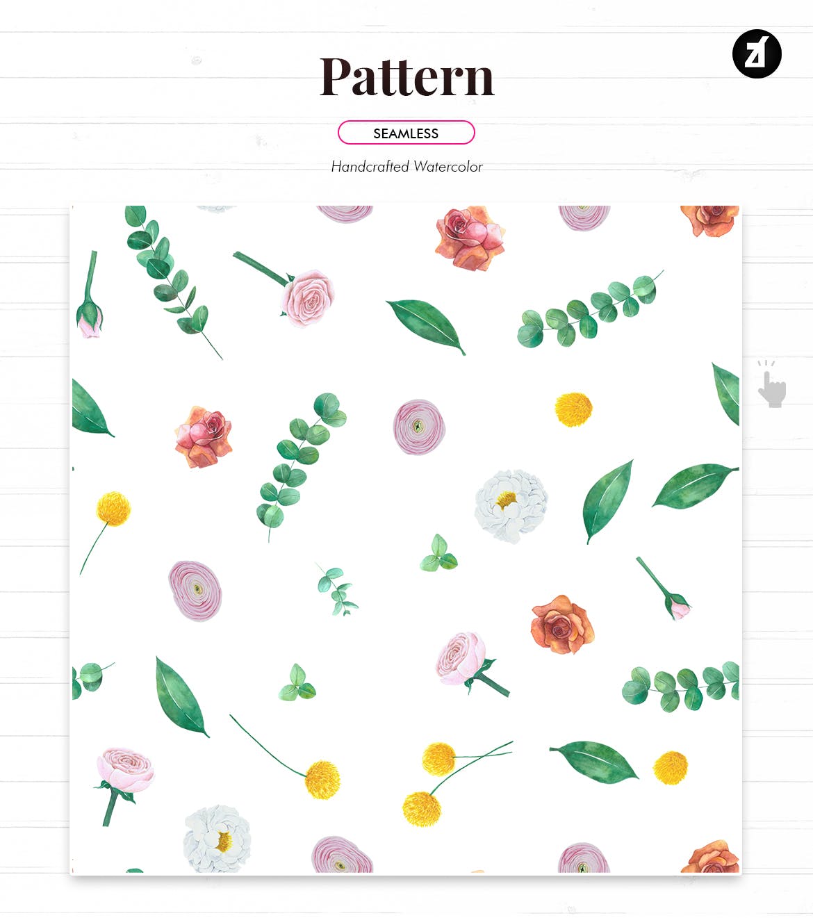 水彩手绘花卉图案设计素材 Floral pattern hand-drawn watercolor illustration插图(3)
