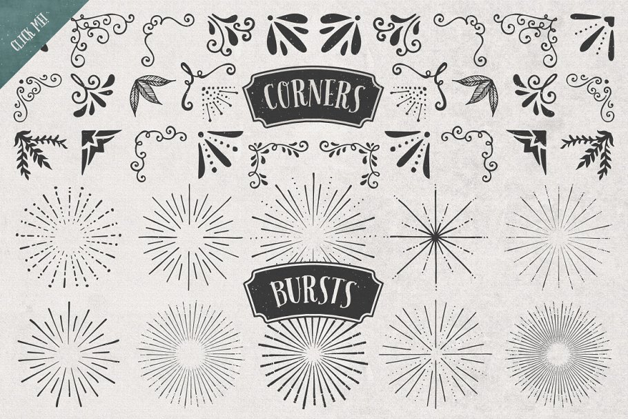 黑板画粉笔画装饰元素设计素材 Borders, Corners & Frames Super Kit插图(2)