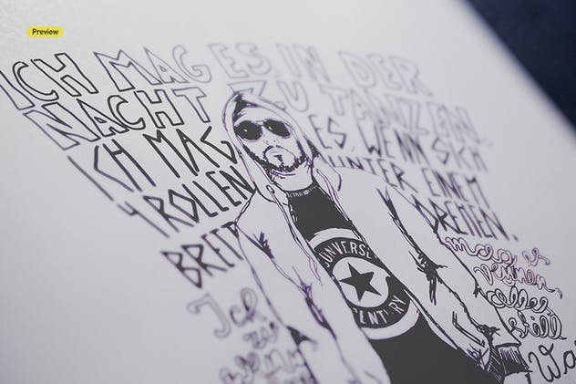 设计草图展示样机合集 Illustration Sketch Logo Close-Up Mock-Ups插图(4)