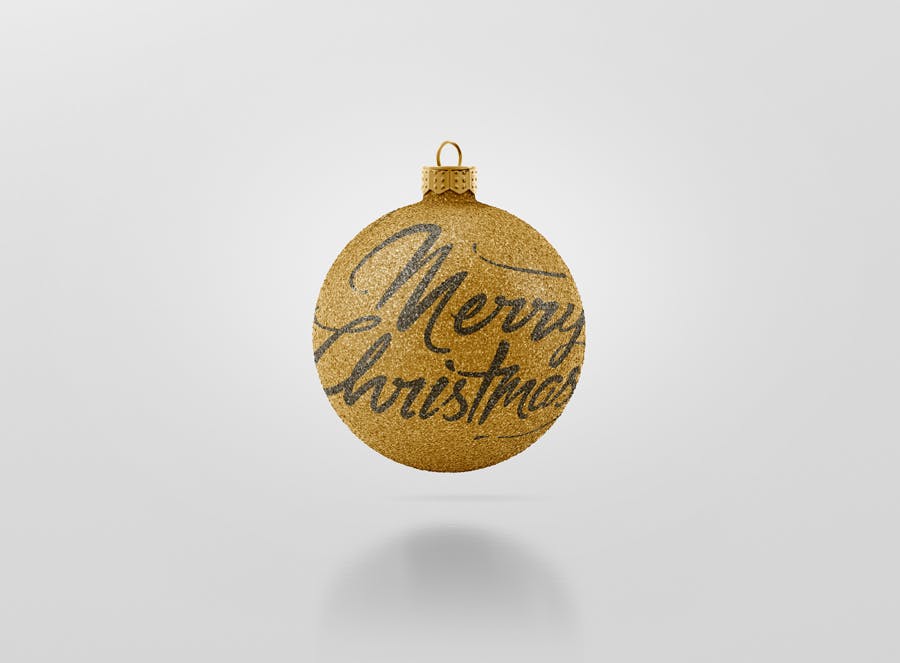 闪闪发光圣诞装饰球样机模板 Glitter Christmas Ball Mockup插图(5)