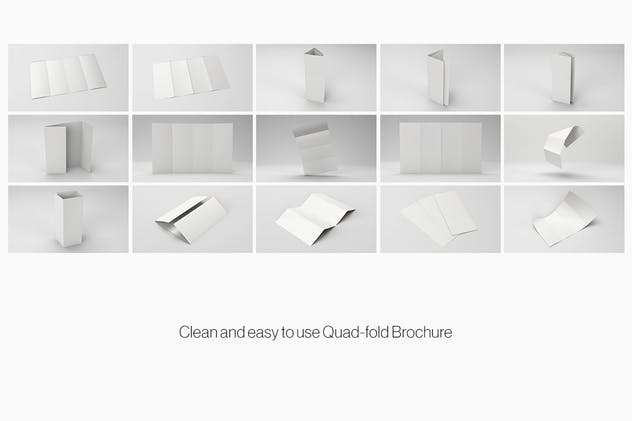 折页小册子传单样机模板 Gate Fold Roll Brochure Mockup插图(6)