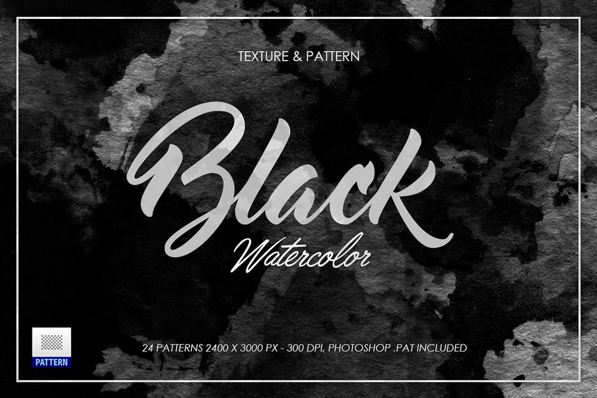 深黑色水墨水彩背景纹理 Black Dark Watercolor Texture插图