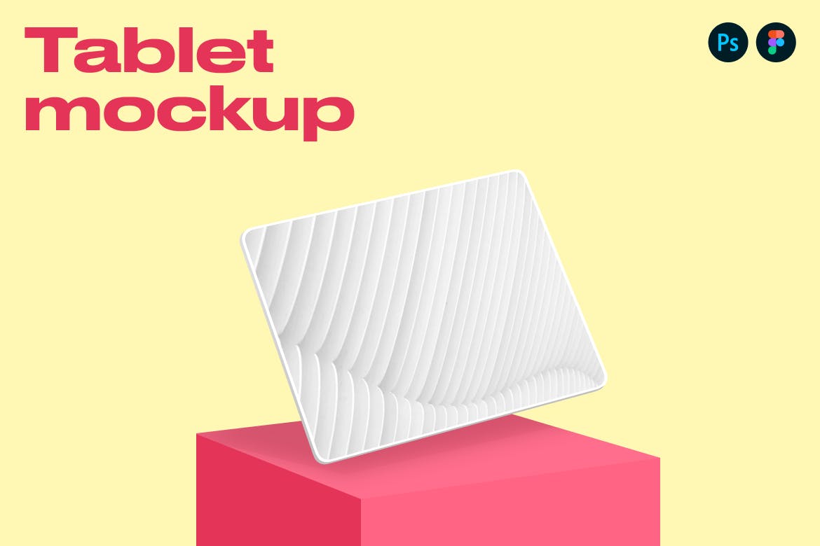 展台平板电脑屏幕预览样机模板 Tablet mockup插图