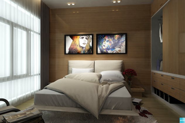 室内墙壁艺术海报框架样机Vol.1 Interior With Poster Frames Mockup Vol.1插图(5)