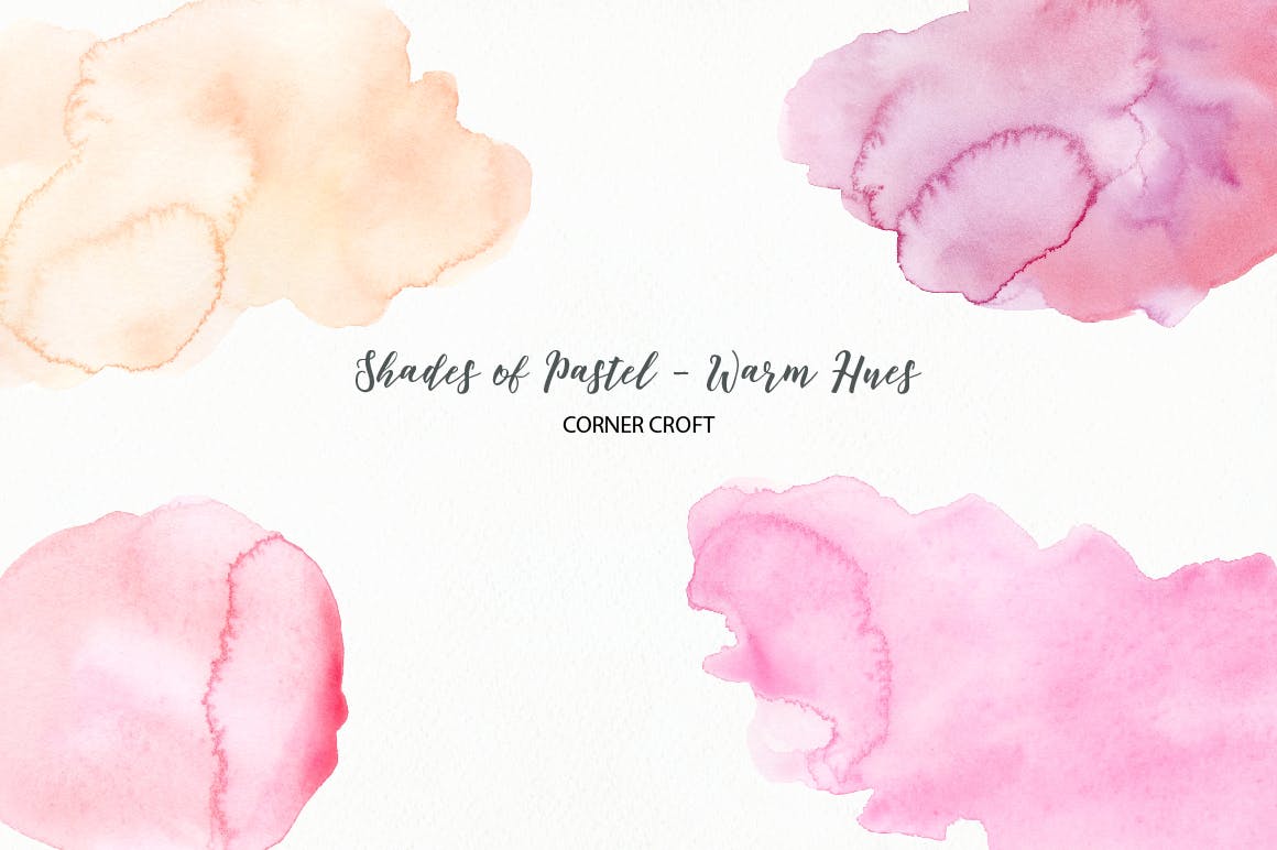 暖色调质感柔和水彩肌理纹理素材 Watercolor Texture Shades of Pastel Warm Hues插图(5)