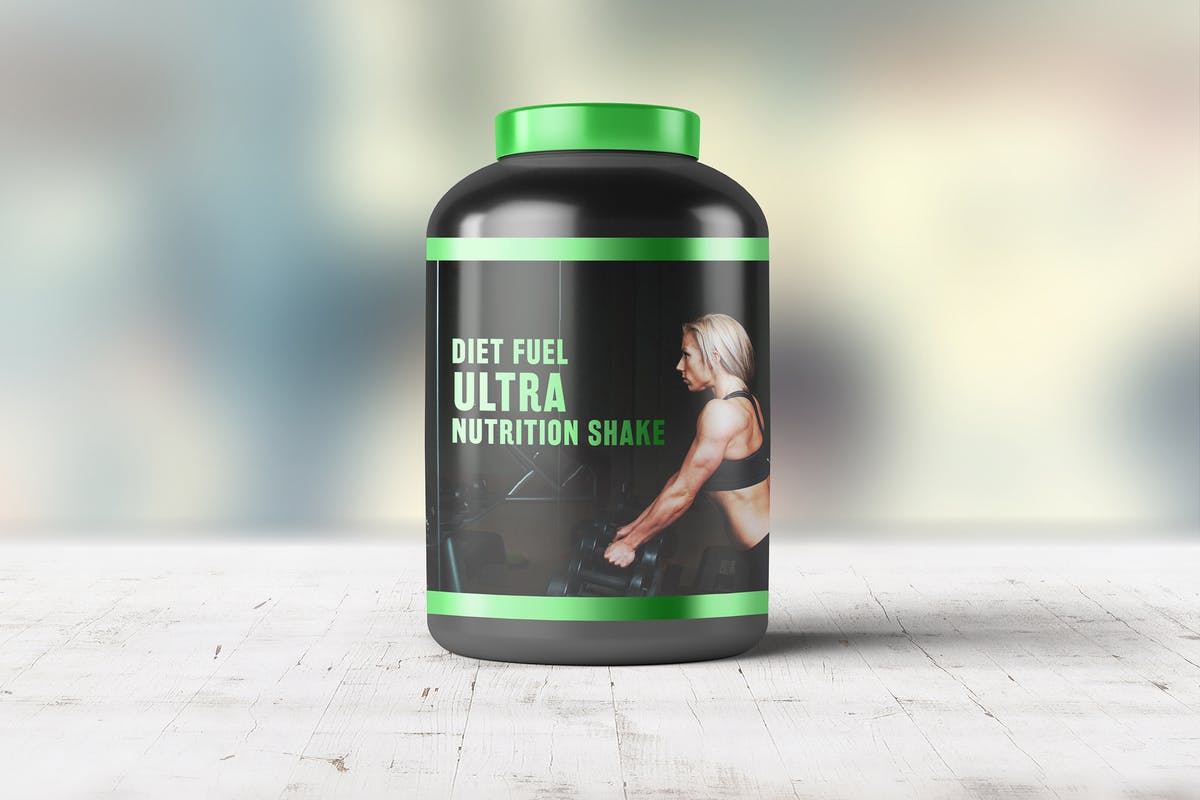 运动营养补充剂包装瓶外观设计样机模板 Sports Nutrition Supplements Bottle Mock-Up插图