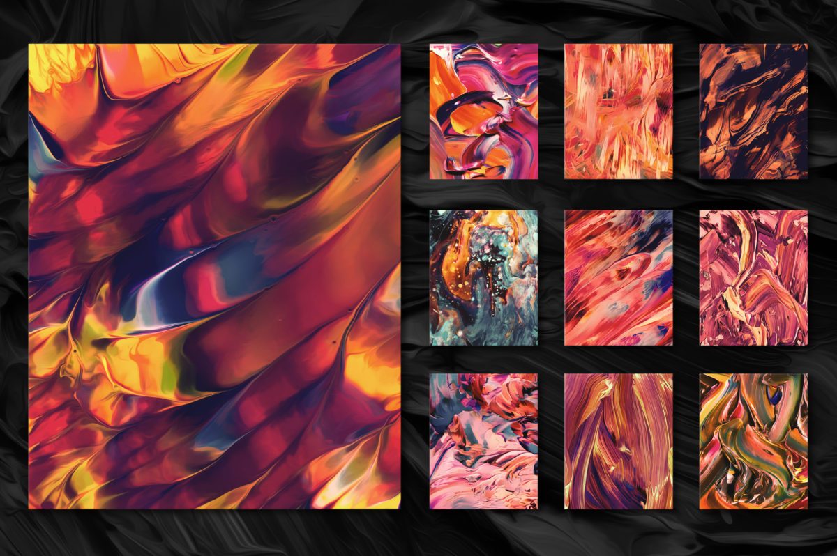 创意抽象纹理系列：100个高分辨率抽象流体绘画 Flow, Vol. 1插图(12)