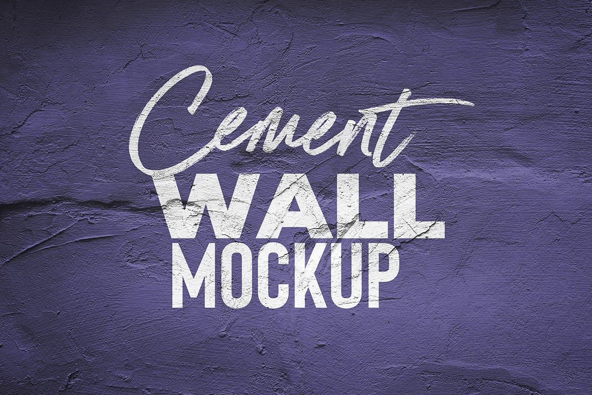 Logo设计水泥墙刷漆效果图样机模板 Cement Wall Mock Up插图(1)