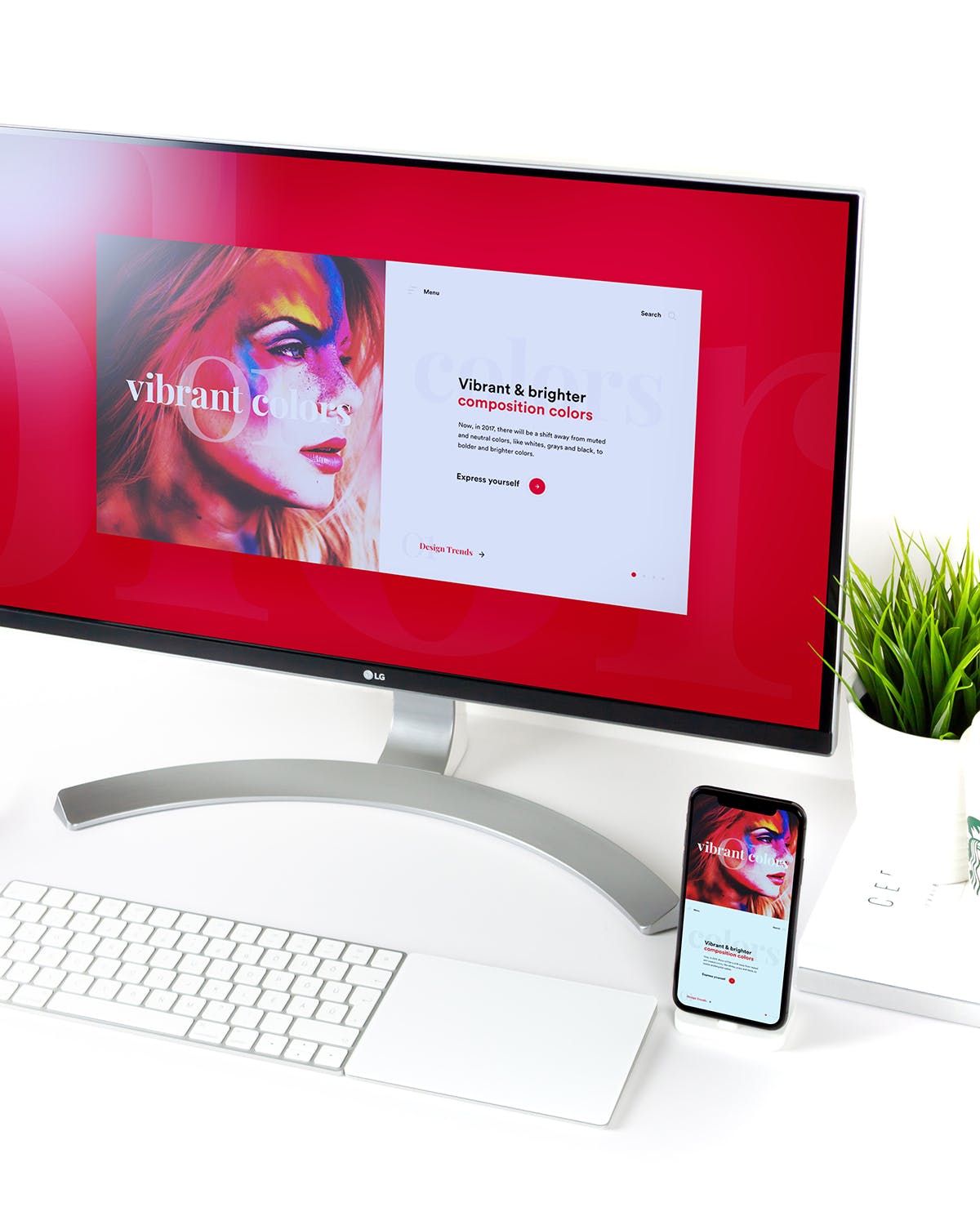 响应式UX设计作品展示素材库精选样机模板 Mobile app Mock Up插图(2)