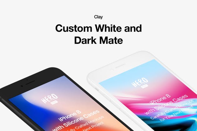 APP UI设计展示iPhone 8样机模板 HERO Phone 8 Mockups插图(2)