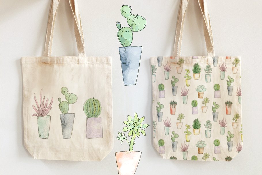 仙人掌矢量剪贴画 Funky Cactus Vector插图(4)