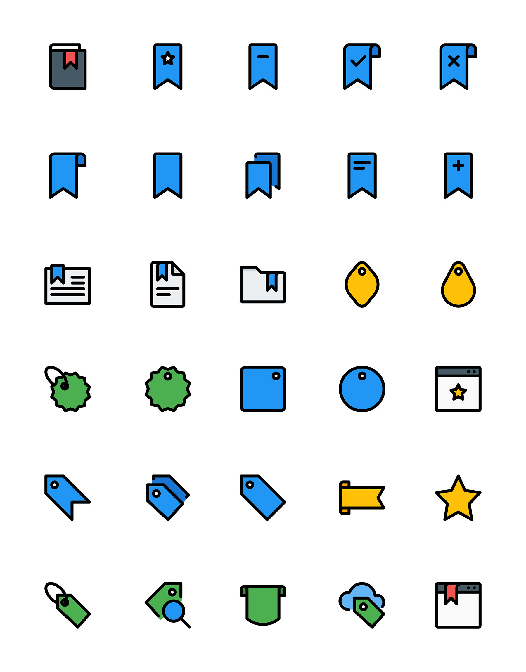 30 枚书签和标签图标
