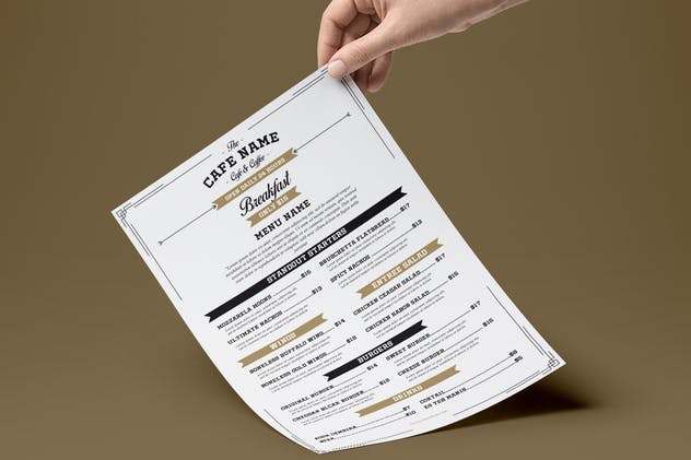 复古设计风格咖啡厅PSD菜单模板 Vintage Cafe & Cofee Menu插图(1)