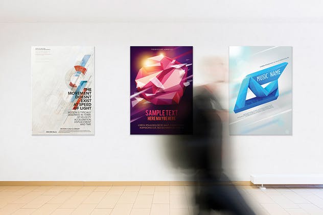展厅画廊广告海报样机V.1 Gallery Poster Mockup v.1插图(3)