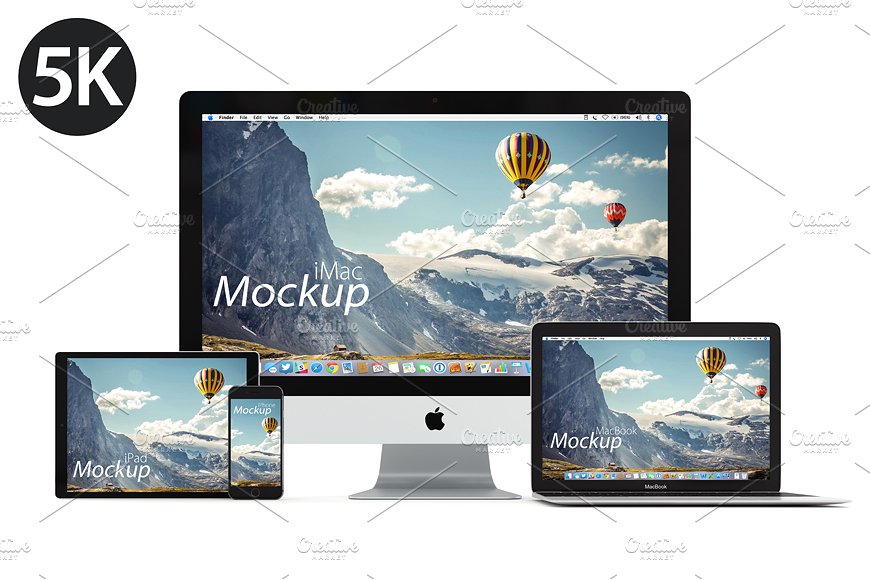 5K高分辨率Apple设备样机合集[白色版本] Apple Mockup products – 1 (white)插图(1)