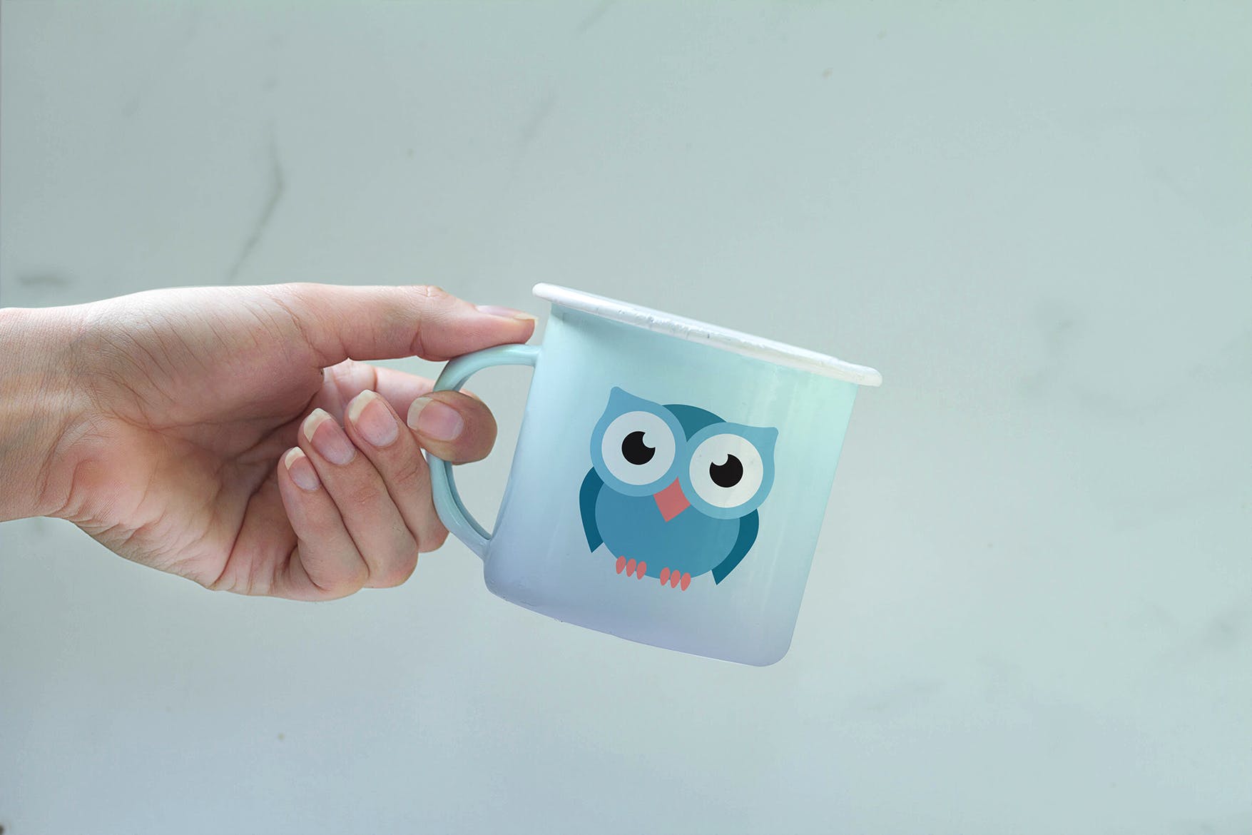 搪瓷杯印花设计效果图素材库精选 Enamel Mug Mockup插图(1)